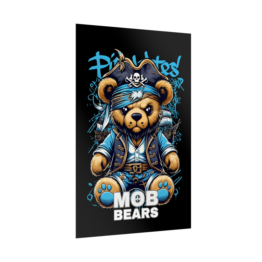 Cute Pirate Bear Rolled Poster | Fun Wall Art for Kids' Rooms | MOB BEARS