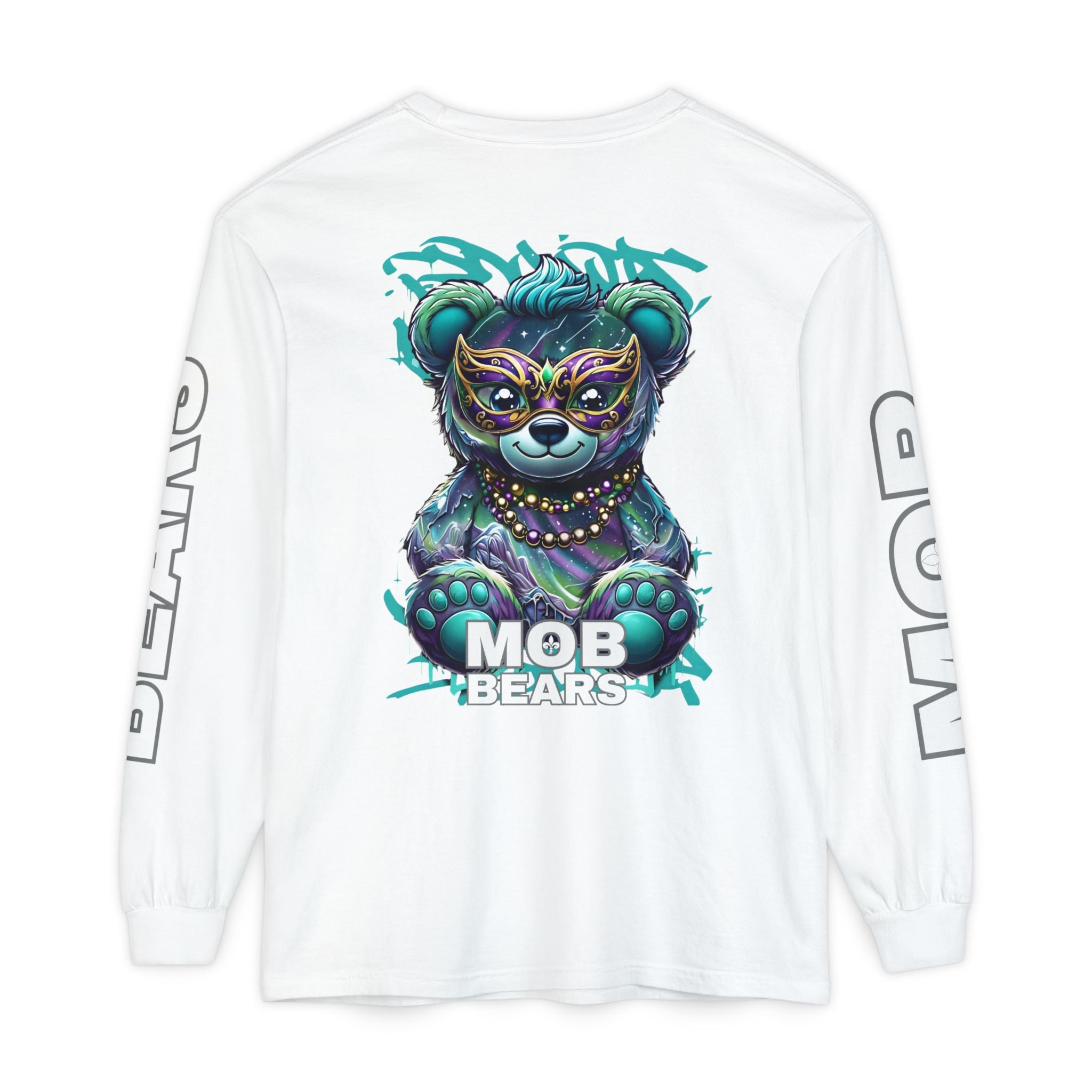 Mardi Gras 2026 MOB Bears Comfort Colors Long Sleeve Tee