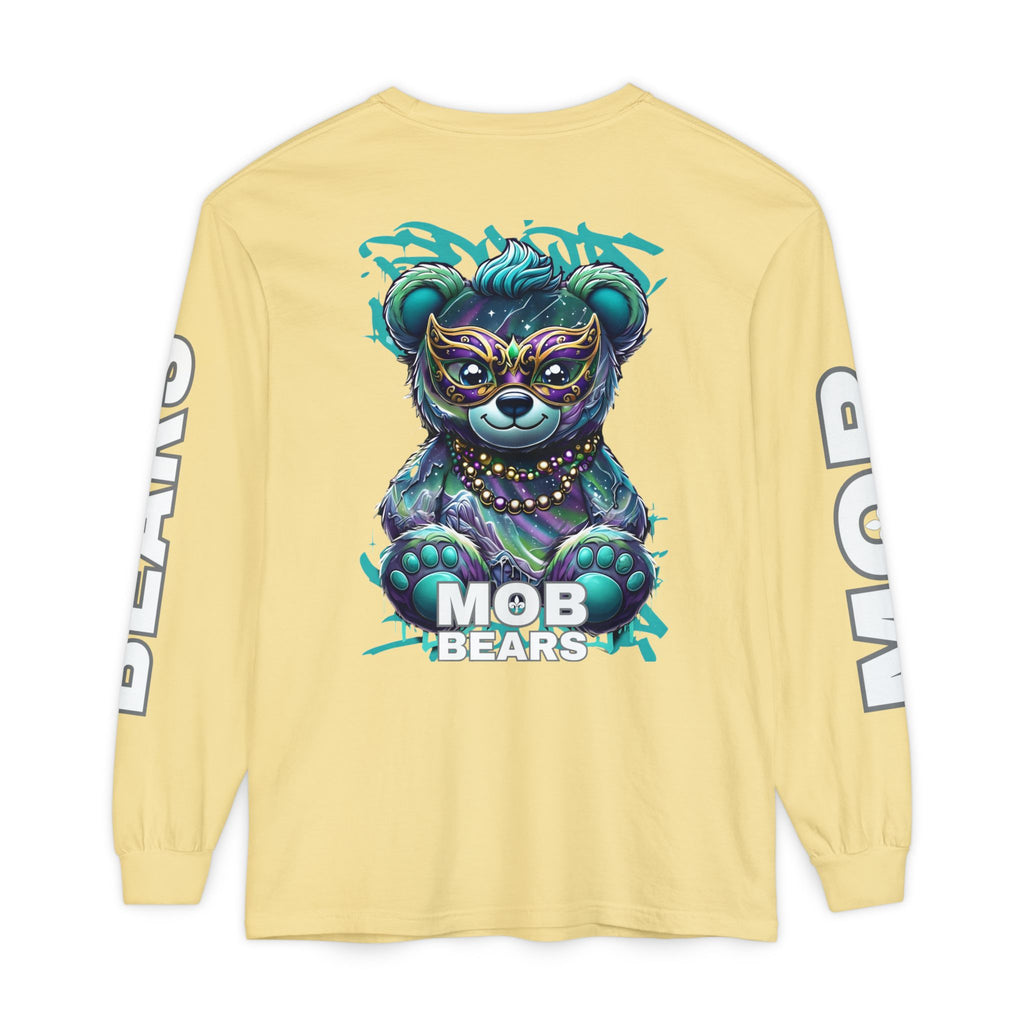 Mardi Gras 2026 MOB Bears Comfort Colors Long Sleeve Tee