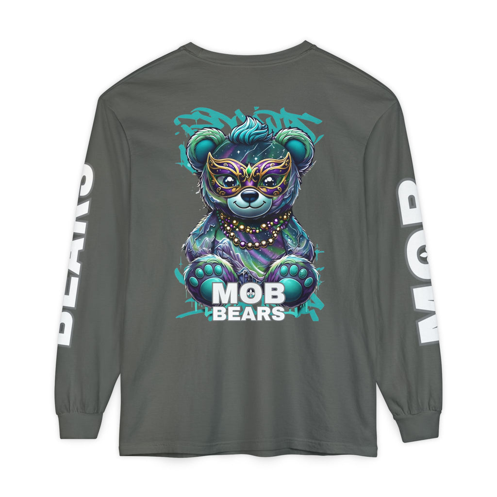Mardi Gras 2026 MOB Bears Comfort Colors Long Sleeve Tee