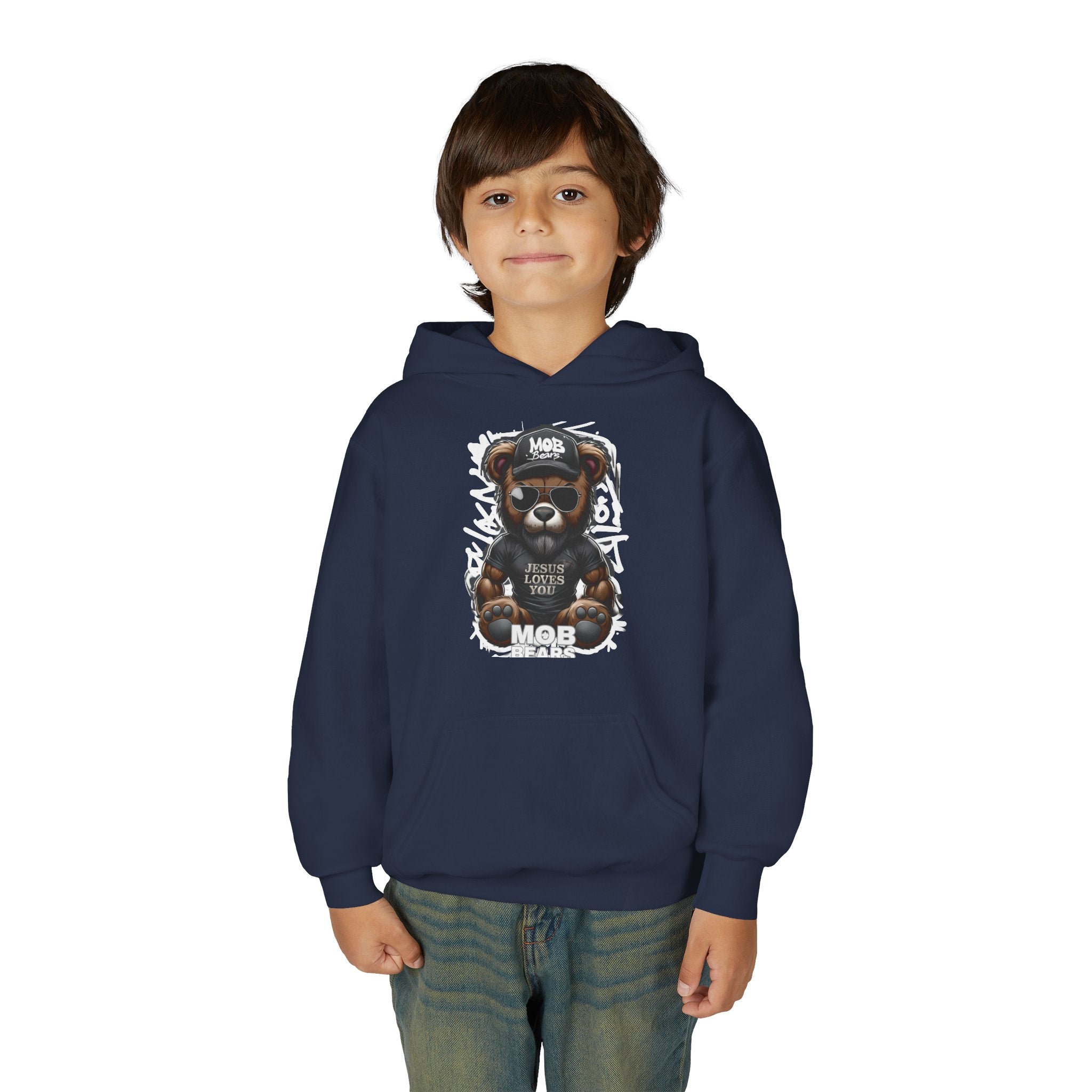Jesus Loves You MOB Bear - Kids Hoodie