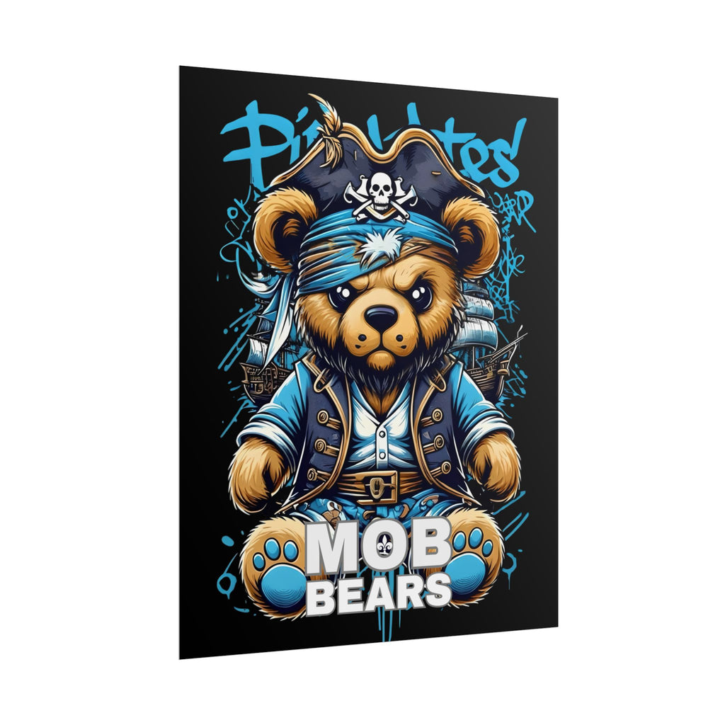 Cute Pirate Bear Rolled Poster | Fun Wall Art for Kids' Rooms | MOB BEARS