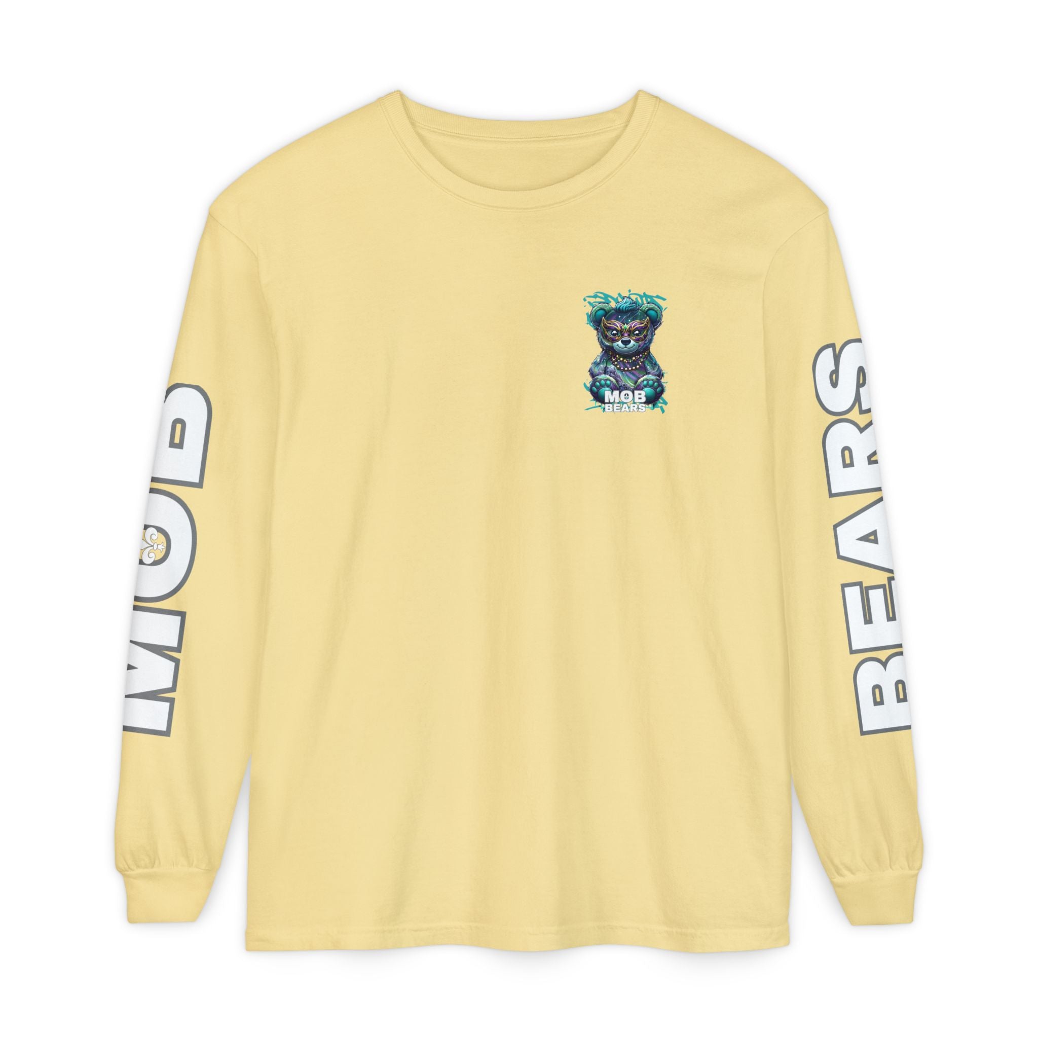 Mardi Gras 2026 MOB Bears Comfort Colors Long Sleeve Tee