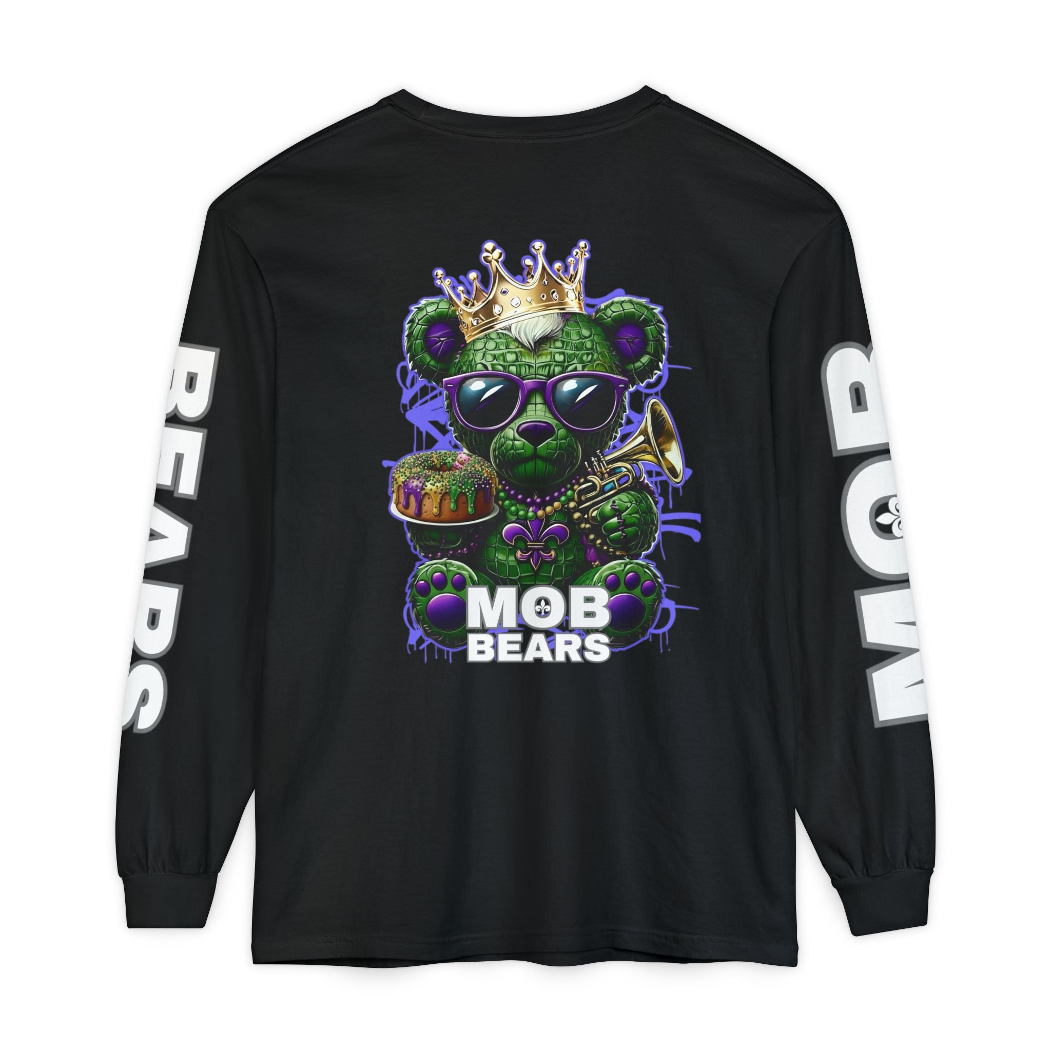 Mardi Gras 'King Krewe MOB Bears' Long Sleeve T-Shirt