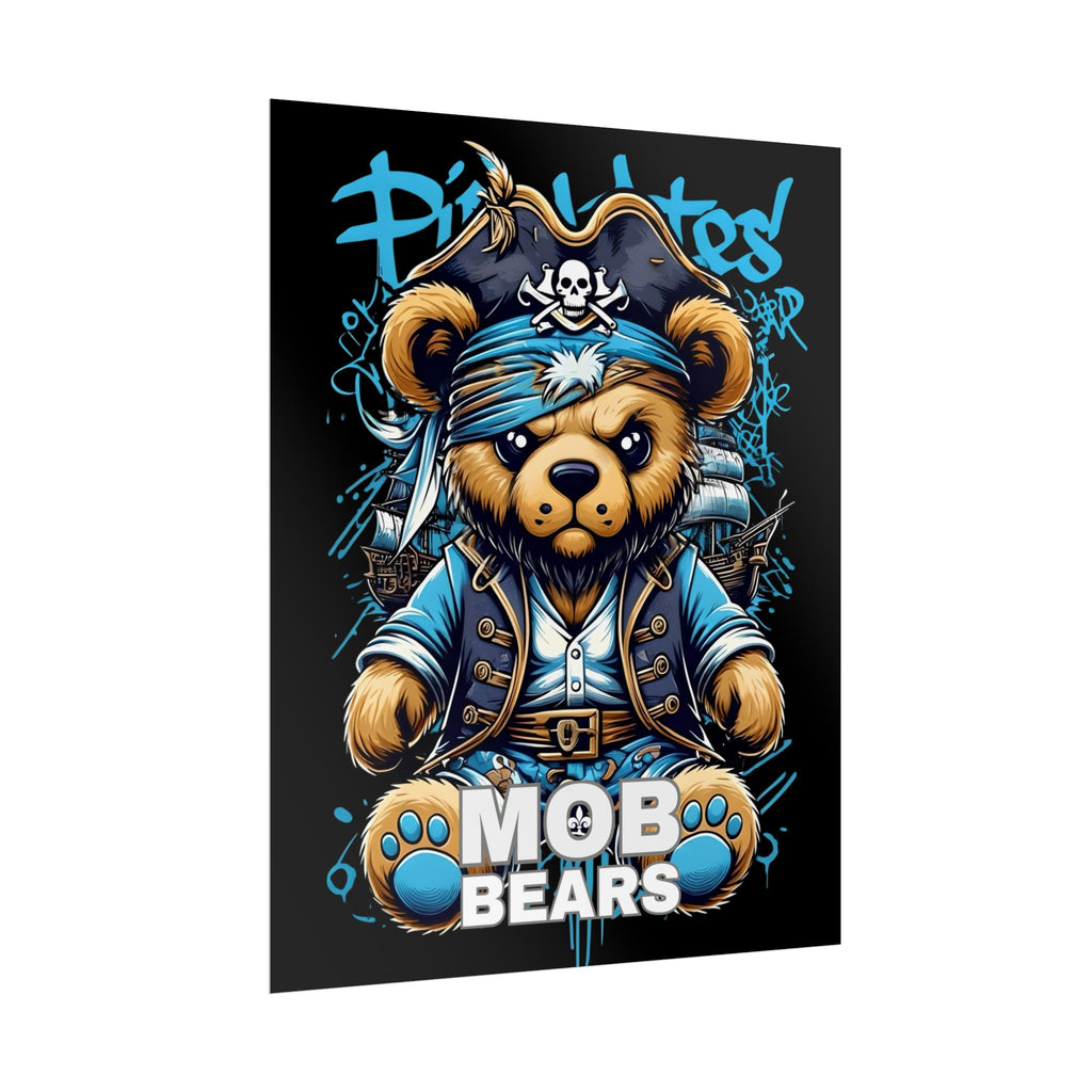 Cute Pirate Bear Rolled Poster | Fun Wall Art for Kids' Rooms | MOB BEARS