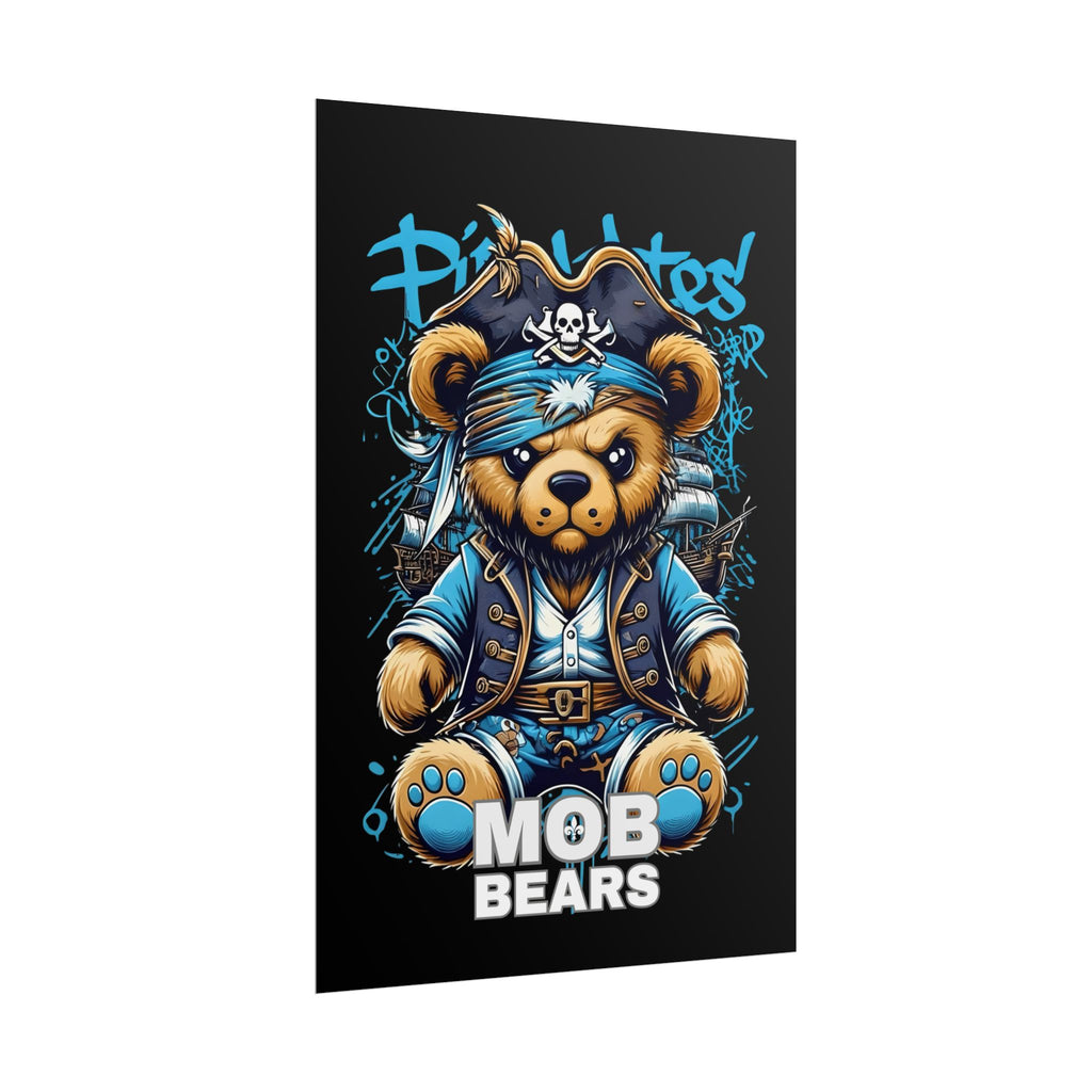 Cute Pirate Bear Rolled Poster | Fun Wall Art for Kids' Rooms | MOB BEARS
