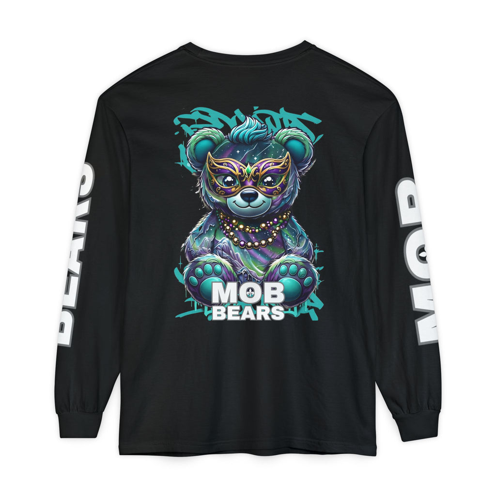Mardi Gras 2026 MOB Bears Comfort Colors Long Sleeve Tee