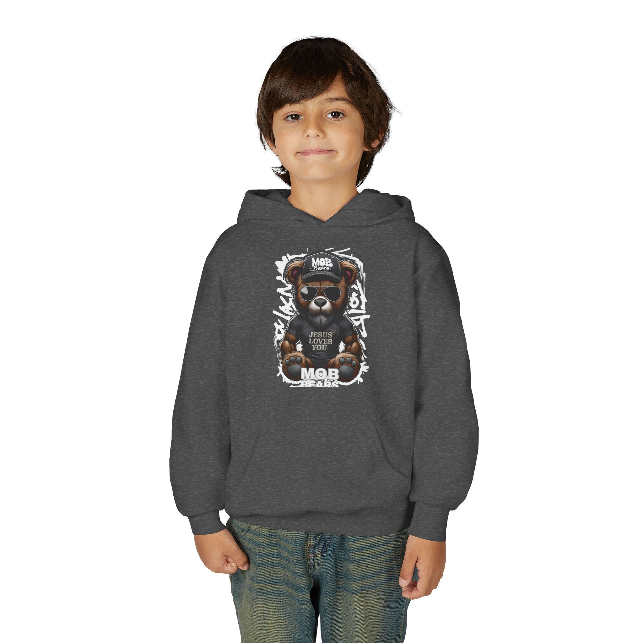 Jesus Loves You MOB Bear - Kids Hoodie