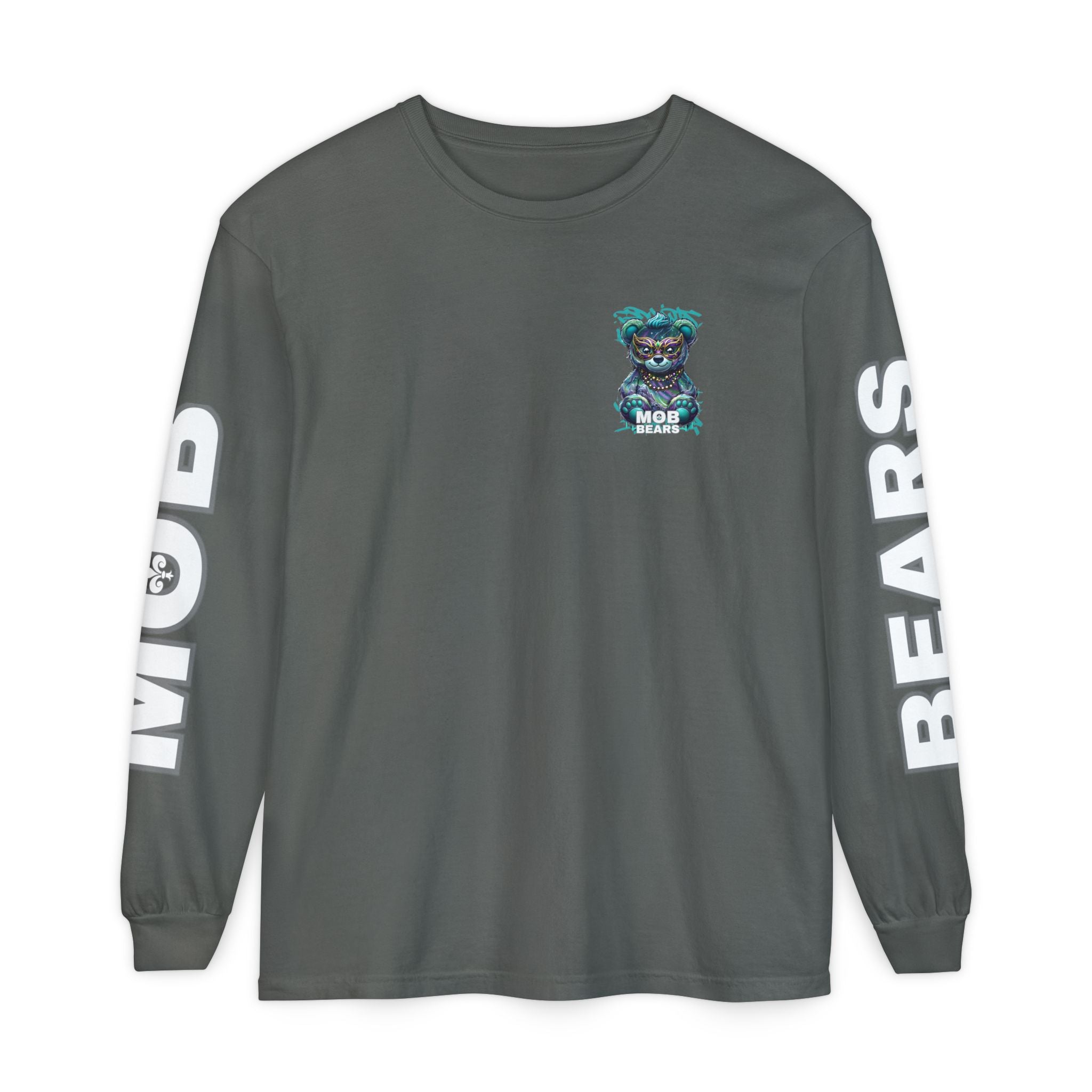 Mardi Gras 2026 MOB Bears Comfort Colors Long Sleeve Tee