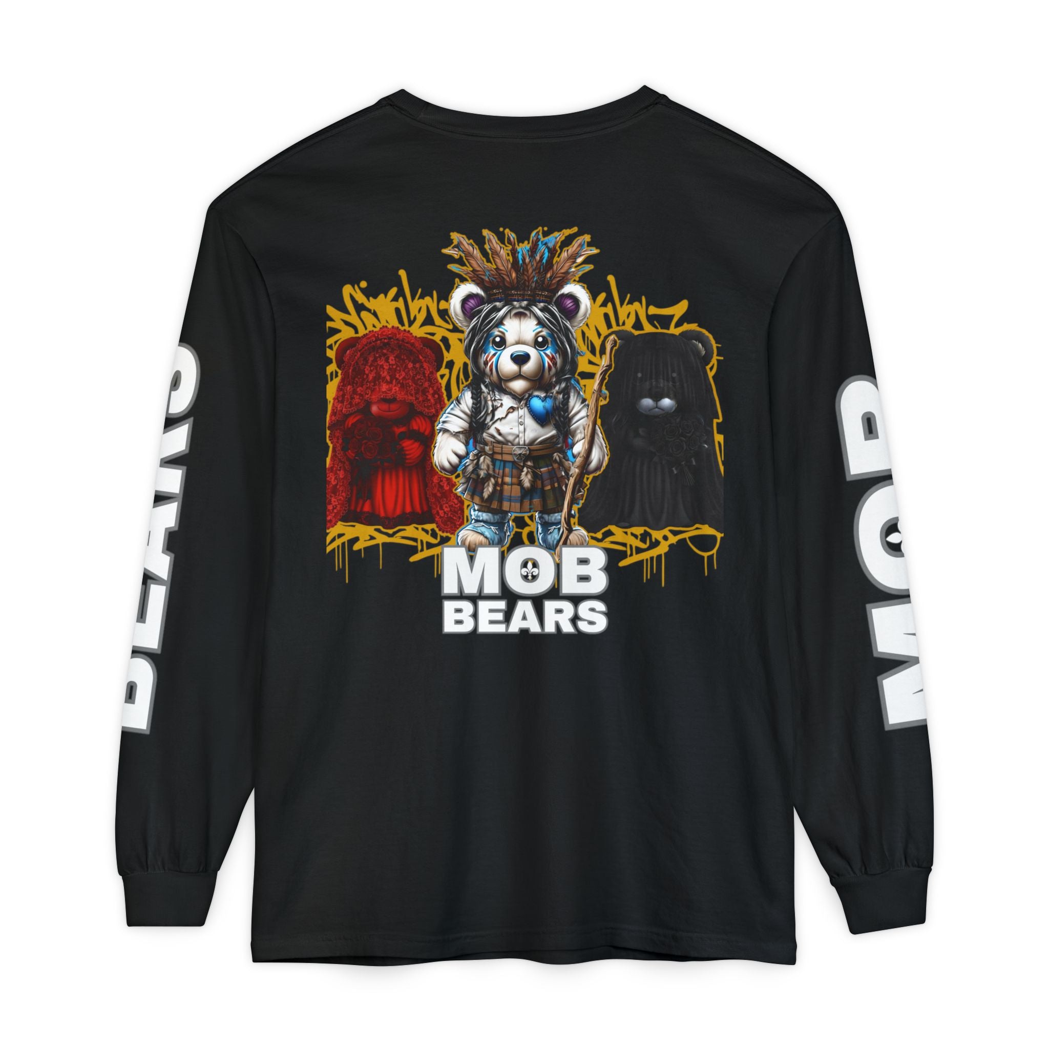 Joe Cain Wives and Mistresses MOB Bears Comfort Colors Long Sleeve Tee