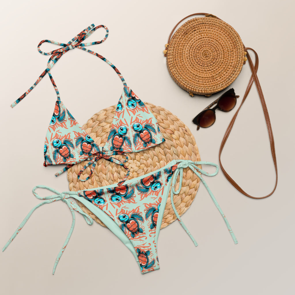 Ripple All-over print recycled string bikini image 2