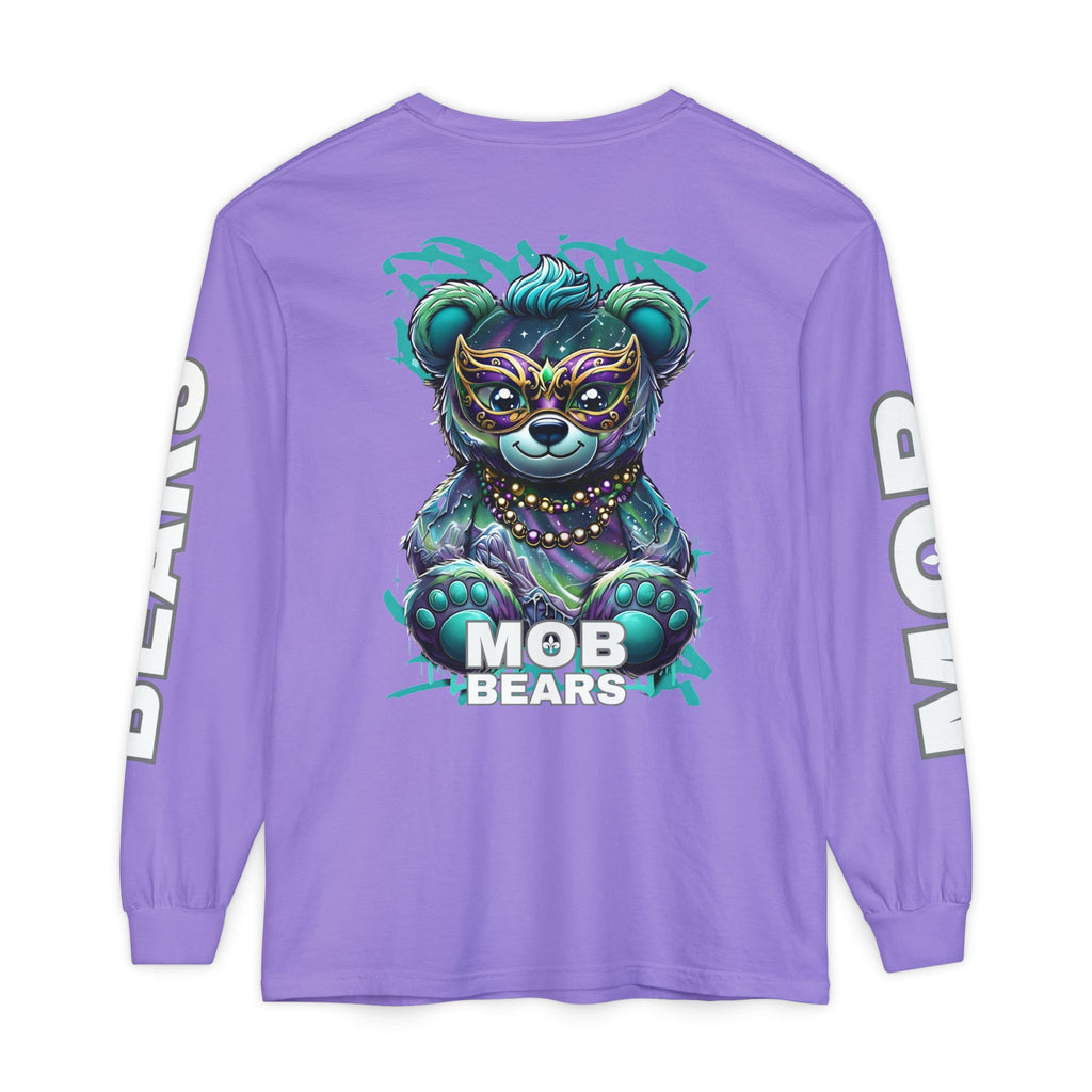 Mardi Gras 2026 MOB Bears Comfort Colors Long Sleeve Tee
