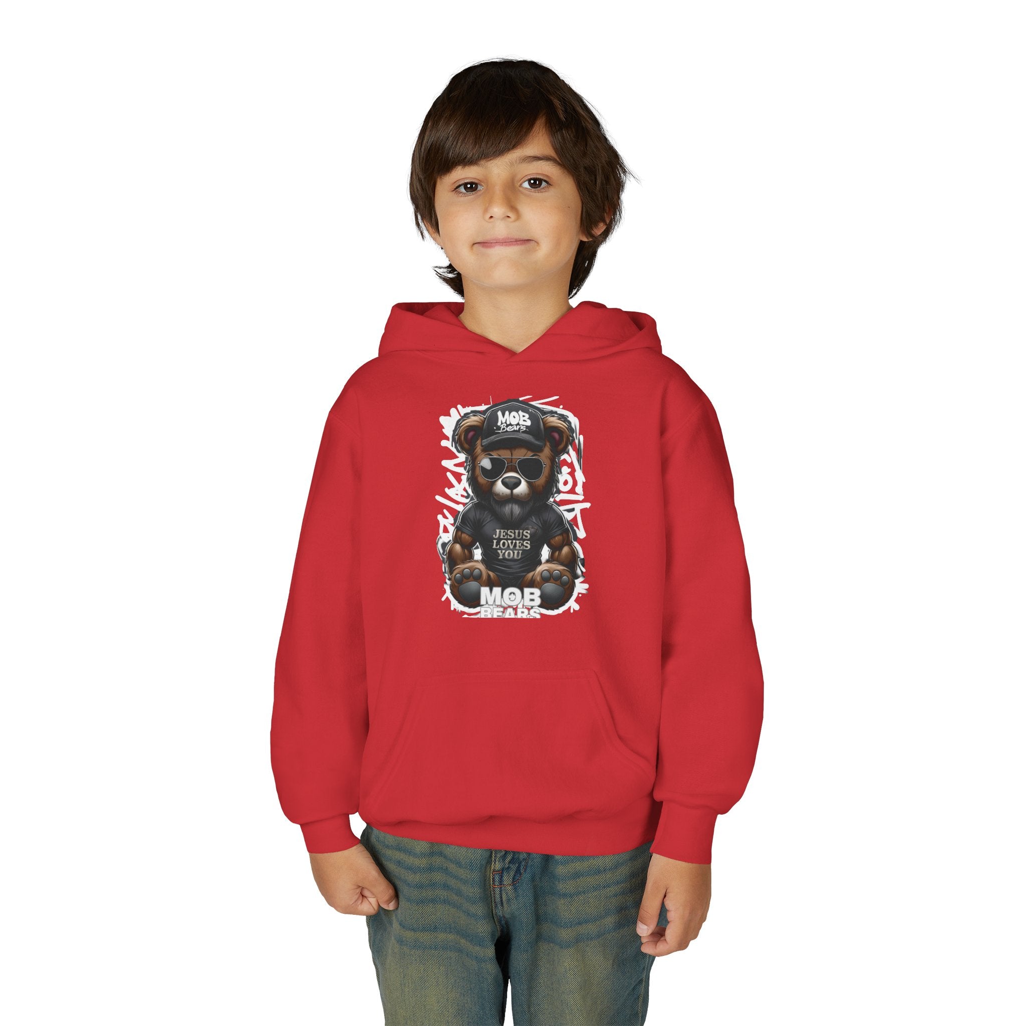 Jesus Loves You MOB Bear - Kids Hoodie