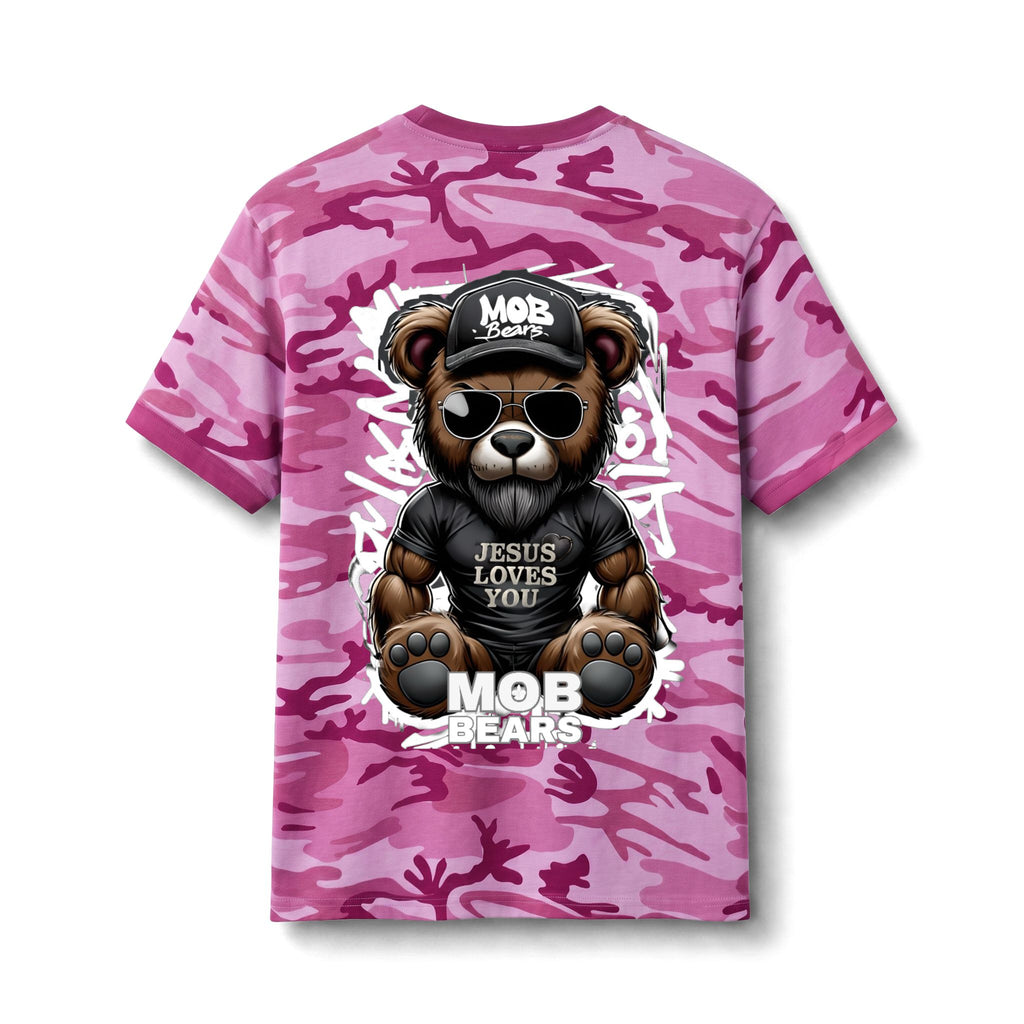 Camo 'Jesus Loves You' MOB Bears Tee