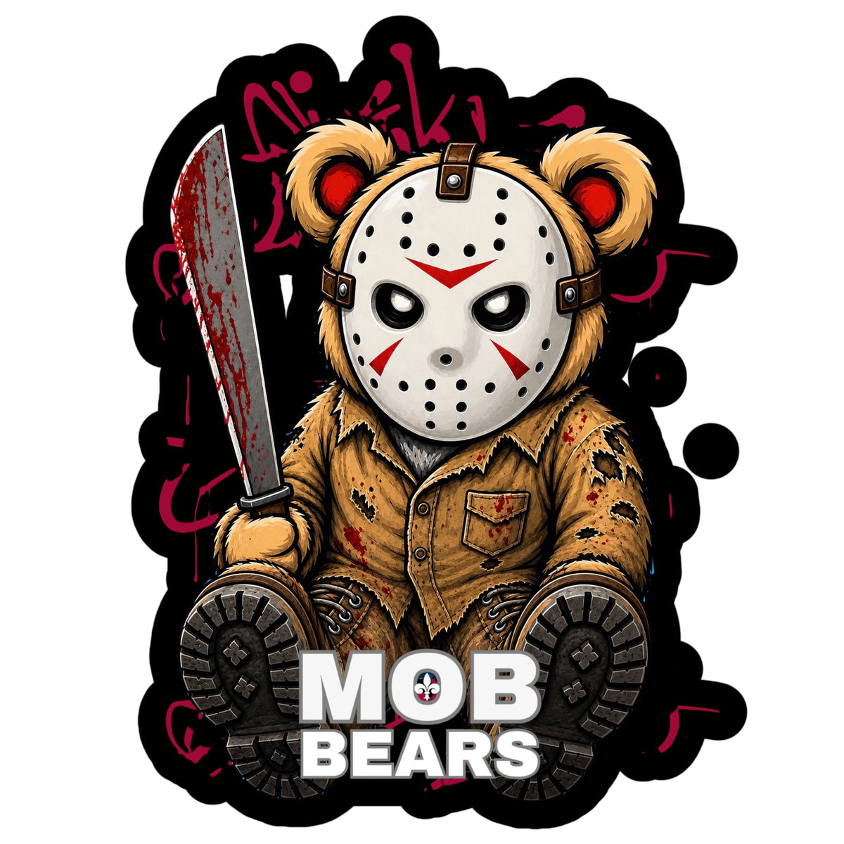 MOB Bears Horror Crew Vinyl Stickers -3 inch